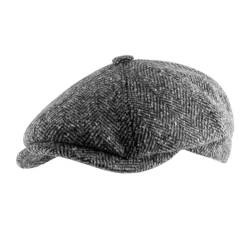 Classic Italy - Flatcap, Schiebermütze, Newsboy Cap Italian Irish - Size 54 cm - gris-blanc-804 von Classic Italy