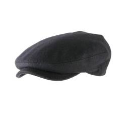 Classic Italy - Flatcap, Schiebermütze, Newsboy Cap wasserabweisend L'anglaise - Size 53 cm - Noir von Classic Italy