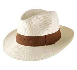 Classic Italy - Panamahüte Classic Wide Straw - Size 54 cm - Creme-Marron von Classic Italy