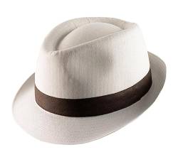 Classic Italy - Trilby Hut Classic Trilby Linen - Size 62 cm - Naturel-Marron von Classic Italy