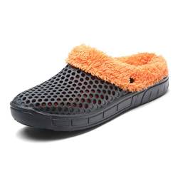 Herren Damen Winter Warm Hausschuhe Clogs Schlüpfen Garten Pelz Gefüttert Slipper Schuhe Grau 43 EU von Classic Pink