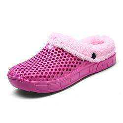 Herren Damen Winter Warm Hausschuhe Clogs Schlüpfen Garten Pelz Gefüttert Slipper Schuhe Rose 37 EU von Classic Pink