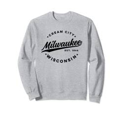 Vintage Milwaukee Wisconsin Cream City Black Text Sweatshirt von Classic Retro USA City Tees