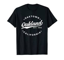 Vintage Oakland California Oaktown USA Liebe Weißer Text T-Shirt von Classic Retro USA City Tees