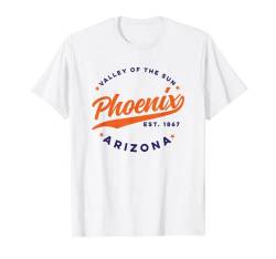 Vintage Phoenix Arizona Valley of the Sun USA Farbtext T-Shirt von Classic Retro USA City Tees