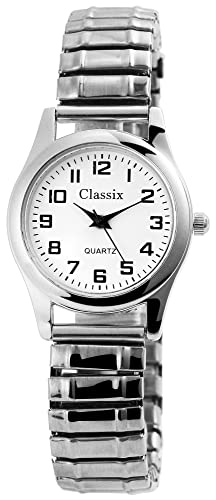 Classix Damen-Uhr Edelstahl Zugband Zugarmband Analog Quarz Armbanduhr 1700009 von Classix