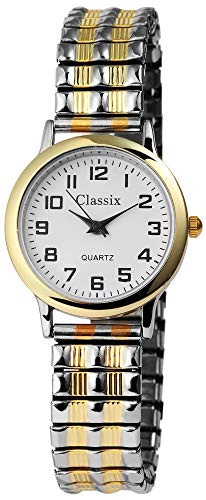 Classix Damen – Uhr Zugarmband Metall Armbanduhr Analog Quarz 1700011 von Classix