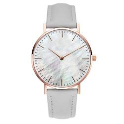 Clastyle Damen Uhr Minimalistisch Ultradünne Armbanduhr für Damen Grau Mode mit Lederarmband Uhr Geschenk von Clastyle