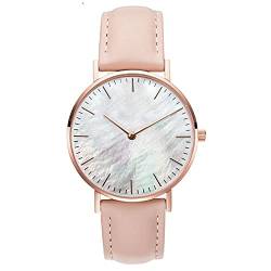Clastyle Damen Uhr Minimalistisch Ultradünne Armbanduhr für Damen Rosa Mode mit Lederarmband Uhr Geschenk von Clastyle