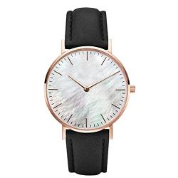 Clastyle Damen Uhr Minimalistisch Ultradünne Armbanduhr für Damen Schwarz Mode Uhr mit Lederarmband Geschenk von Clastyle
