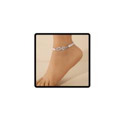 Clataly 8-Word-Kristall-Knöchelkette Fußkettchen Sommer Strand Fußkette Schmuck für Frauen Mädchen, Taglia unica von Clataly