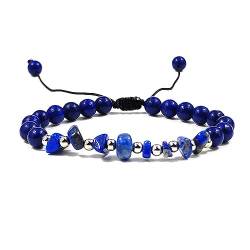 Clataly Amethyst Armbänder Natürliche Kristall Onyx Crushed Stone Armbänder Gewebte dehnbare Armbänder für Frauen und Mädchen (Lapislazuli) von Clataly