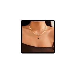 Clataly Kleeblatt-Halskette, bunt, fünfblättrig, mehrschichtig, Schlangenknochen, verstellbarer Schmuck für Damen und Mädchen, Einheitsgröße, Metall von Clataly