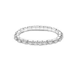 Clataly Kristall Tennis Armband Braut Hochzeit Party Armreif Sparkling Silber Elastic Band Armband Schmuck für Frauen Mädchen (Silber A) von Clataly