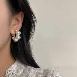 Clataly Perle Ohrringe C Form Schmuck für Frauen und Mädchen von Clataly