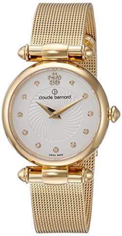 Claude Bernard Damenuhr Analog Quarz Silber mit Edelstahlarmband 20500 37J APD2 von Claude Bernard