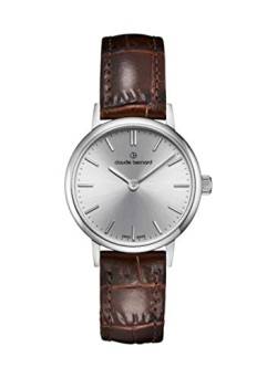 Claude Bernard Damenuhr Analog Quarz mit Lederarmband 20215 3 AIN in der Farbkombination Silber/Silber von Claude Bernard