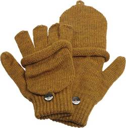 Claus Modes Damen/Mädchen Halbfinger Handschuh mit Klappe melange Farben, Farben:senf, Handschuhgröße:Damen von Claus Modes