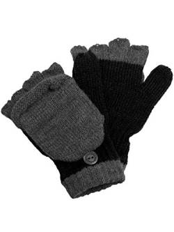 Claus Modes Halbfinger Handschuh mit Klappe in bunten Farben, Farben:schwarz, Handschuhgröße:3 von Claus Modes