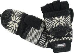 Claus Modes Handschuh mit Klappe und Norweger Muster Thinsulate für Herren, Farben:schwarz, Handschuhgröße:One Size von Claus Modes