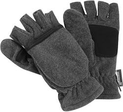 Claus Modes Herren Fleece Handschuhe mit Thinsulate und Klappe Magnet, Farben:dunkelgrau, Handschuhgröße:L/XL von Claus Modes