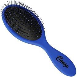 Clauss Wash & Brush Haarbürste für lange Haare, Paddle Brush mit Luftkissen und flexiblen Nylon-Borsten, matt, blau/schwarz, 70 g von Clauss