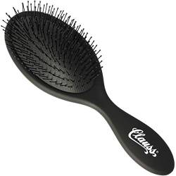 Clauss Wash & Brush Haarbürste für lange Haare, Paddle Brush mit Luftkissen und flexiblen Nylon-Borsten, matt, schwarz, 70 g von Clauss