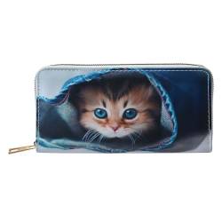 Clayre & Eef Brieftasche 19x10 cm Blau Kunststoff Rechteck Katze und Hund von Clayre & Eef