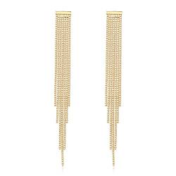 Clearine Quaste Ohrringe Mode Gold plattiert lange Kronleuchter baumeln Tropfen Fransen Ohrringe für Hochzeit Damen Party Prom von Clearine