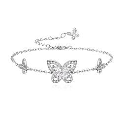 Clearine Schmetterling Armband Elegantes Klar Zirkonia Armkette für Damen Klar Silber-Ton von Clearine
