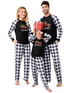 Clearlove Christmas Familien Weihnachten Pyjama Set Weihnachten Schlafanzug Langarm Zweiteiliger Set Sleepwear Nachtwäsche für Familien Männer-Weiß2 L von Clearlove