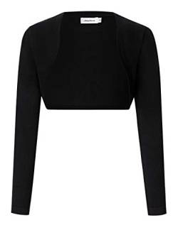 Clearlove Damen Bolero Langarm Strickjacke Festlich Schulterjacke Kurz Shrug Cardigan Top,Schwarz,M von Clearlove