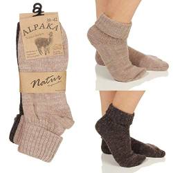 Cleostyle - Collection Alpaka Herren Damen Socken, extra warme Winterstrümpfe Natur 17 (39-42, Beige/Braun Umschlag) von Cleostyle - Collection