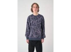 Strickpullover CLEPTOMANICX "Flowers" Gr. M, blau (dunkelblau) Herren Pullover Sweatshirts von Cleptomanicx