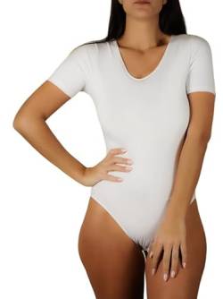 Clessidra 2er-Pack Kurzarm-Body für Damen aus Stretch-Baumwolle Made in Italy, Body, Baumwolle, Damen-Body, Unterjacke, Halbarm, T-Shirt, Body PD1411 (Weiss, S) von Clessidra