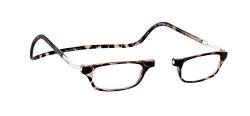 CliC Eyewear Herren-Lesebrille XL | Lesebrille mit Magnet | Lesebrille aus Polycarbonat | Flexible Presbyopie-Brille (1.0, Tortoise) von CliC Eyewear