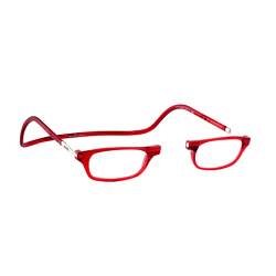 Lesebrille Damen und Herren Original CliC Classic | Magnetbrille mit ausziehbaren Stange | Lesehilfe reading glasses | Lesebrille Lesehilfe (Rot, 1.0) von CliC Eyewear