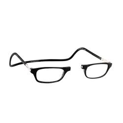 Lesebrille Damen und Herren Original CliC Classic | Magnetbrille mit ausziehbaren Stange | Lesehilfe reading glasses | Lesebrille Lesehilfe (Schwarz, 1.5) von CliC Eyewear
