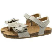 Clic Clic Sandalen Mädchen Garden Klett Leder Grau Sandalette von Clic