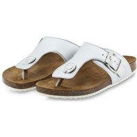 Clic Clic Sandalen Zehentrenner Vedra Mädchen Damen Leder Silber Sandalette von Clic