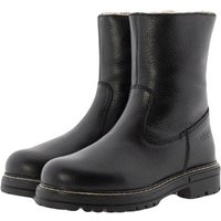 Clic Clic Stiefel Leder Damen Teens Boots 20440 Lammfellfutter Schwarz Schnürstiefelette von Clic