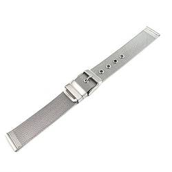 Clicitina 16mm Handschlaufe Edelstahl Armbänder Mode Uhrenarmband Stahl Armbanduhr Bands ZJ577 (a-Silver, One Size) von Clicitina