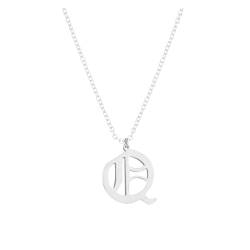 Clicitina 26 englische Buchstaben Anhänger Halskette für Frauen Silber Edelstahl Halsketten AZ 26 Alphabet Initial Halsketten für Teenager Mädchen Schmuck Halsketten Mit Gravur (Q, One Size) von Clicitina