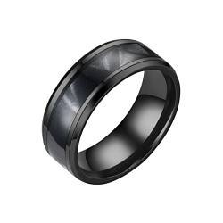 Clicitina Edelstahl-Angst-Ring für Frauen Männer Größe 6 13 Breite 8 mm 6 Farbe Exquisiter Ring schwarz sandgestrahlt Große Ohrringe Damen (A-Black, 11) von Clicitina