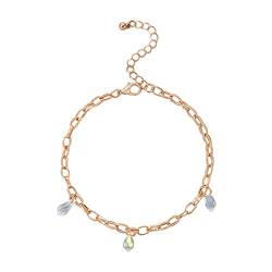 Clicitina Farbige Quaste Single Layer Fußkettchen für Stil Strand Fußkettchen Armband Schmuck Fußkettchen einstellbare Größe WI545 (Gold-2, One Size) von Clicitina