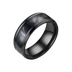 Clicitina MM Edelstahl Regenbogen Farbe Sandgestrahlte Ringe Ehering Ringe Für Frauen Ringe Für Männer Mattierte Ringe Geometrie Ringe Größe 6 bis 13 Herren Ohrringe Silber 925 (Black #1, 9) von Clicitina