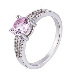 Clicitina Micro Set Zirkon Ring für Frauen Modeschmuck beliebte Accessoires Frau Sommer Ringe (c-Pink, 7) von Clicitina