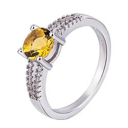 Clicitina Micro Set Zirkon Ring für Frauen Modeschmuck beliebte Accessoires Frau Sommer Ringe (c-Yellow, 8) von Clicitina