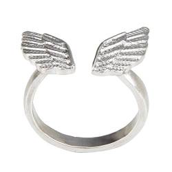 Clicitina Offener Angel Cute Flügelringe Retro-Manschette Finger SY173 (A-Silver, One Size) von Clicitina