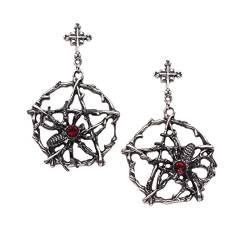 Clicitina Retro-Halloween-Ohrringe tun Kreuz-Ohrringe, die Wege wiederherstellen, für Frauen, Mädchen, Männer, Ohrring, personalisiertes Party-Cosplay-Kostüm-Zubehör YB224 (Silver-2, One Size) von Clicitina